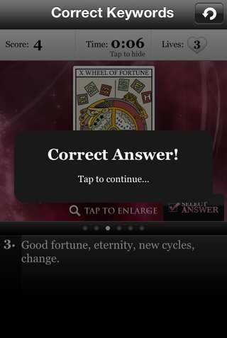Tarot Quiz App Correct Answer